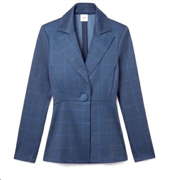 Cabi Sunset Kiss 5475 Check Blazer Blue Check Windowpane Size 4